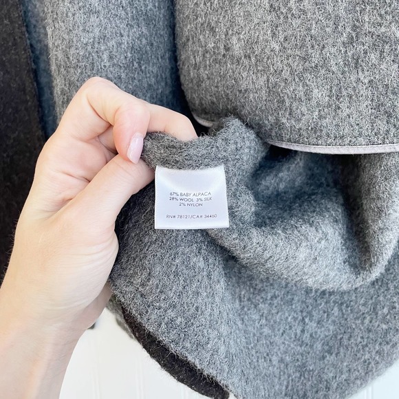 Eileen Fisher Coat Alpaca Wool Coat Brown Chocolate Brown - Picture 4 of 5